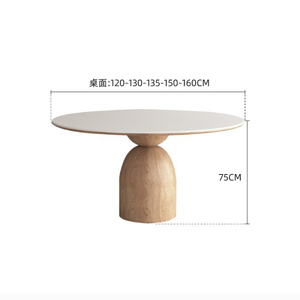 烧结石板1.8米餐桌12家用实木胡桃木丝带嵌入旋转圆桌 - Product Image 6