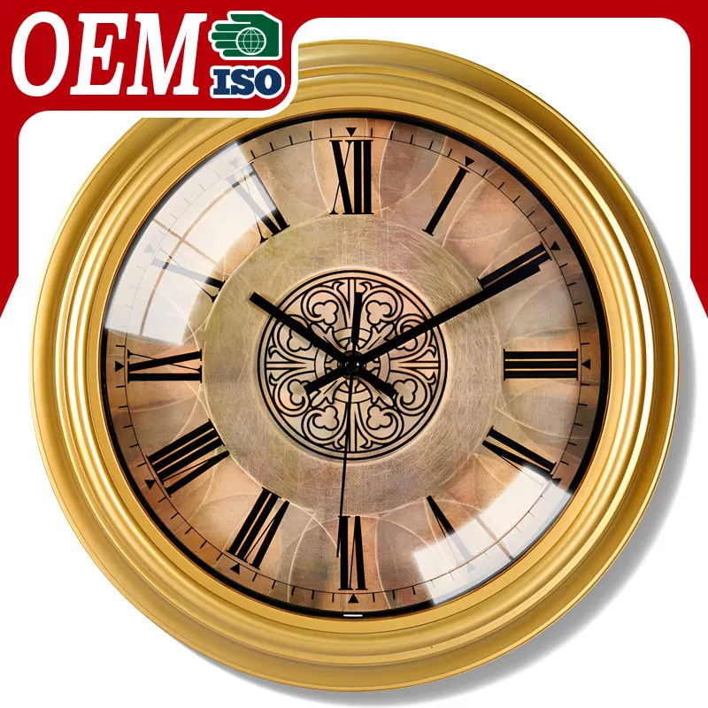 Orologio da parete esterno al quarzo su misura per la decorazione per la casa di lusso e stile artistico classico per la camera da letto di nozze Mute ticchettio movimento