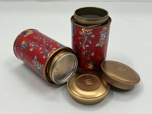 定制纯色包装纸板，金属铝盖，食品级圆柱形茶纸管