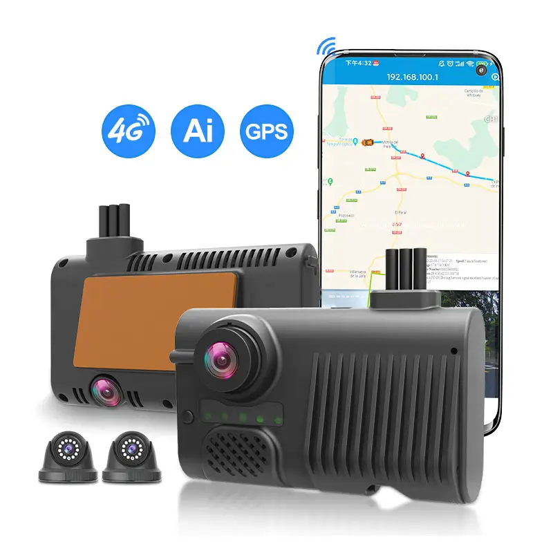 ألترا فيجن 4G كاميرا داش AI DMS ADAS LTE GPS كاميرا داش 4G كاميرا سيارة شاحنة 3CH 4 Channel كاميرا داش 4G Ai