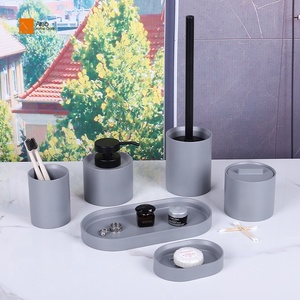 Tùy chỉnh sang trọng khách sạn màu xám polyresin phục vụ khay Vanity chăm sóc da đồ trang sức đính Organizer nhựa phòng tắm Countertop trang trí nội thất - Product Image 6