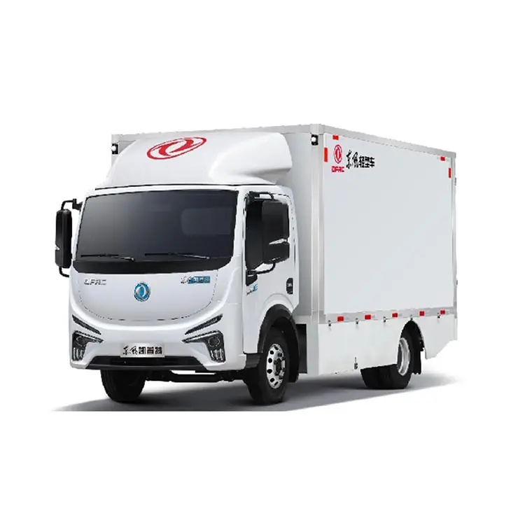 Top quality dongfeng 4x2 electric 6 wheeler 6 ton 20.3cbm cargo box volume fast charger hydraulic brake ev box cargo truck