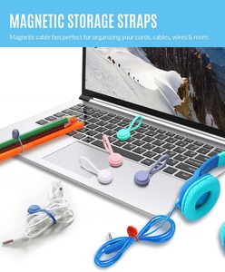 מתנה חדשה בשנה חדשה כבל סיליקון כבלים מגנטים טוויסט קשרים מגנט טוויסט רצועות ניהול כבלים - Product Image 4