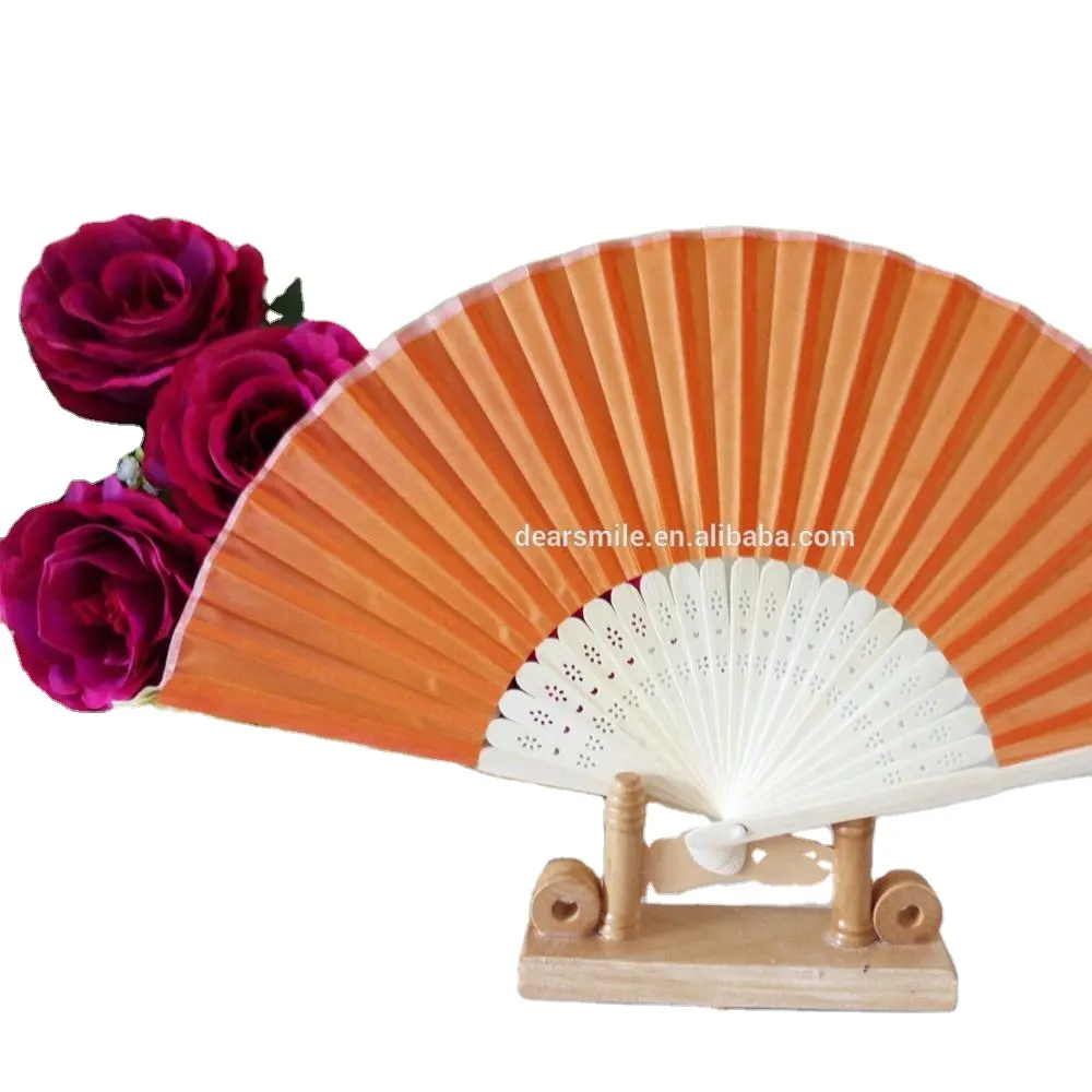 Ventilador de mão chinês tradicional decorativo, ventilador para festa de casamento, festa