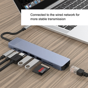 Dock MST双屏双显示适配器集线器USB C型笔记本电脑扩展坞8合1 USB C集线器集线器 - Product Image 3