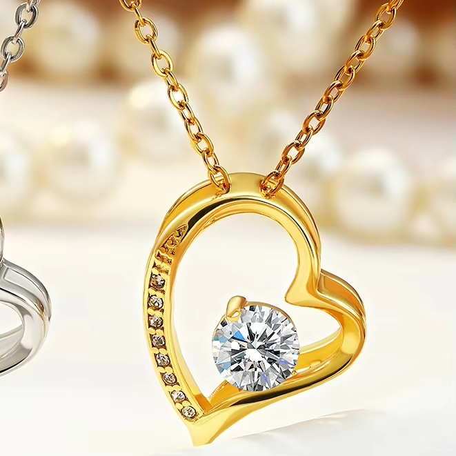 Stainless Steel Gold Heart Necklace