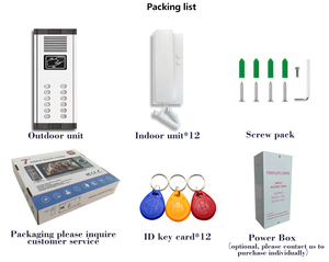 Ventas directas de fábrica 12 Kits de intercomunicador de puerta de apartamento Sistema de timbre de intercomunicación de video múltiple - Product Image 6