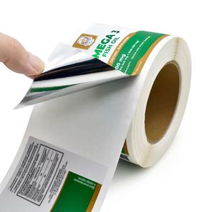 Kozmetik ve uçucu yağ ambalaj için Ideal cam şişeler ve cilt bakımı kavanozları için dayanıklı vinil yapışkanlı etiket
