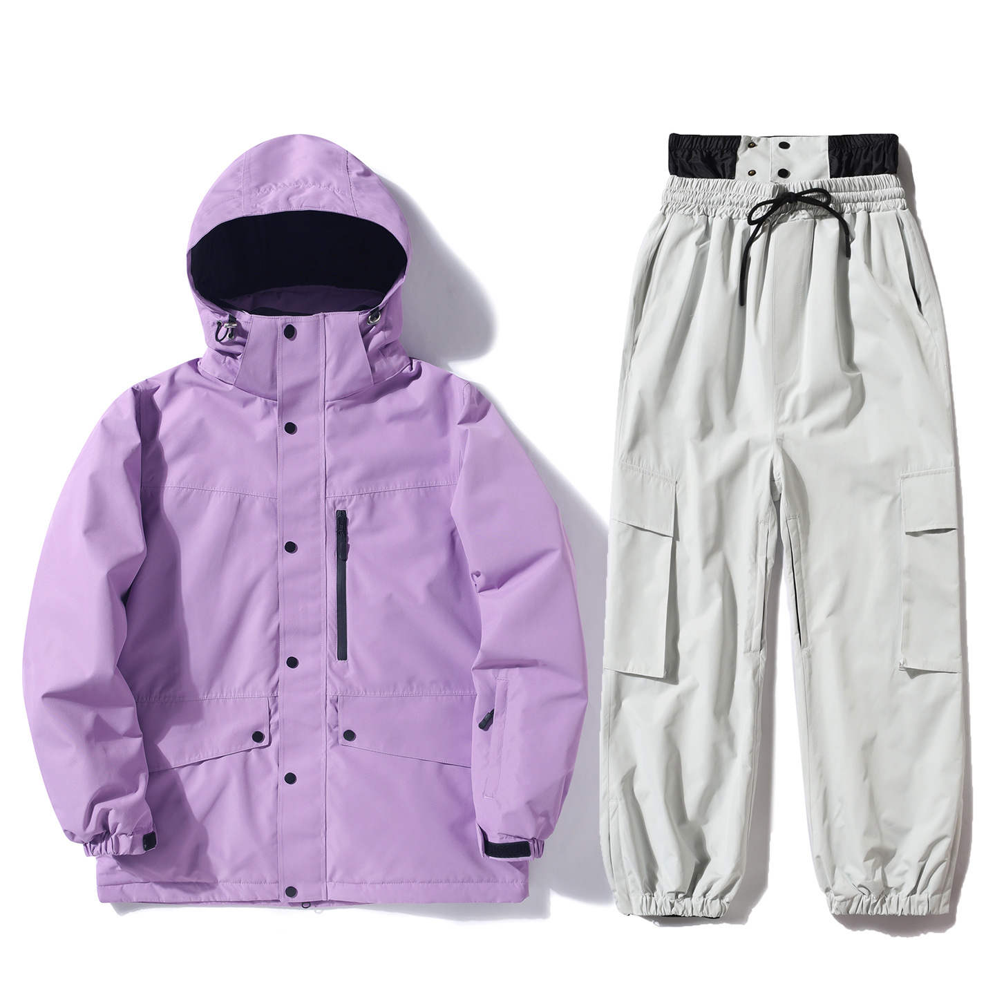 Purple Top+White Pants