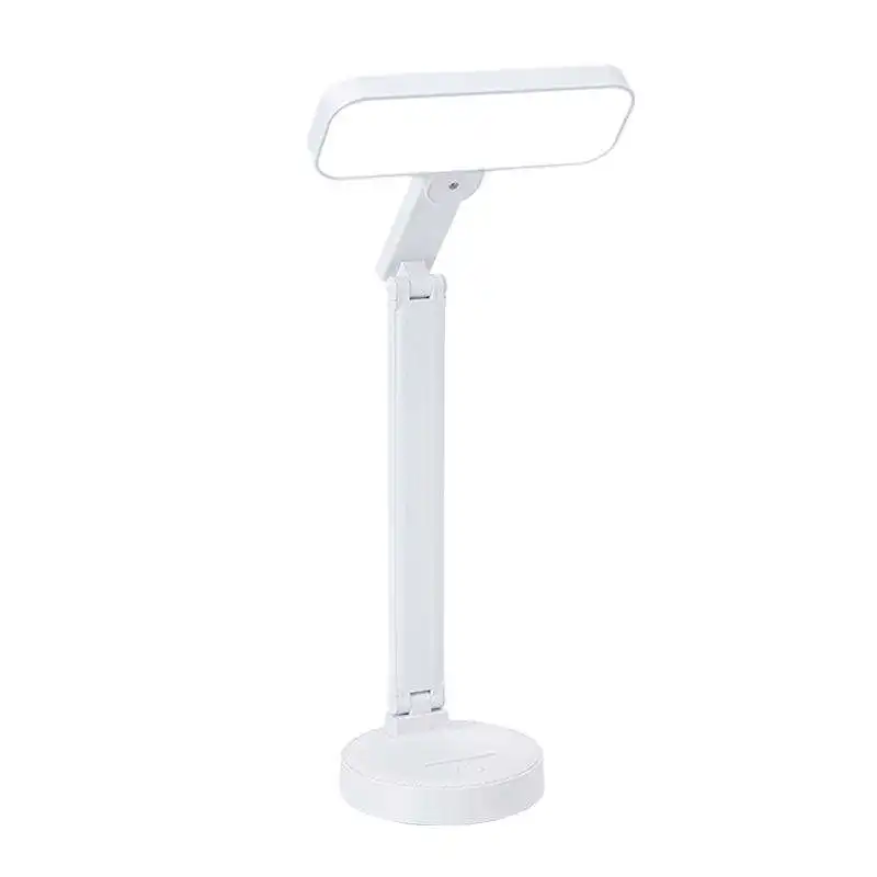 USB Rechargeable White Fold LED Desk Lamp with Touch Control Eye Protection for Study & Reading Portable & Easy to Use
