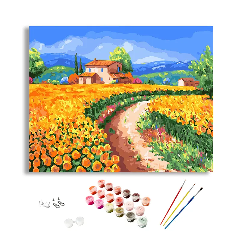 DEYI-pintura personalizada por números de flores, lienzo, pinturas al óleo, Digital, por números