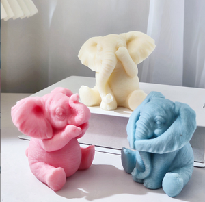 DIY 3D ซิลิโคนแม่พิมพ์สบู่สำหรับทำสบู่ช้างไม่ฟังไม่พูดคุยไม่ช้างเทียนหอมระเหยแม่พิมพ์ - Product Image 2