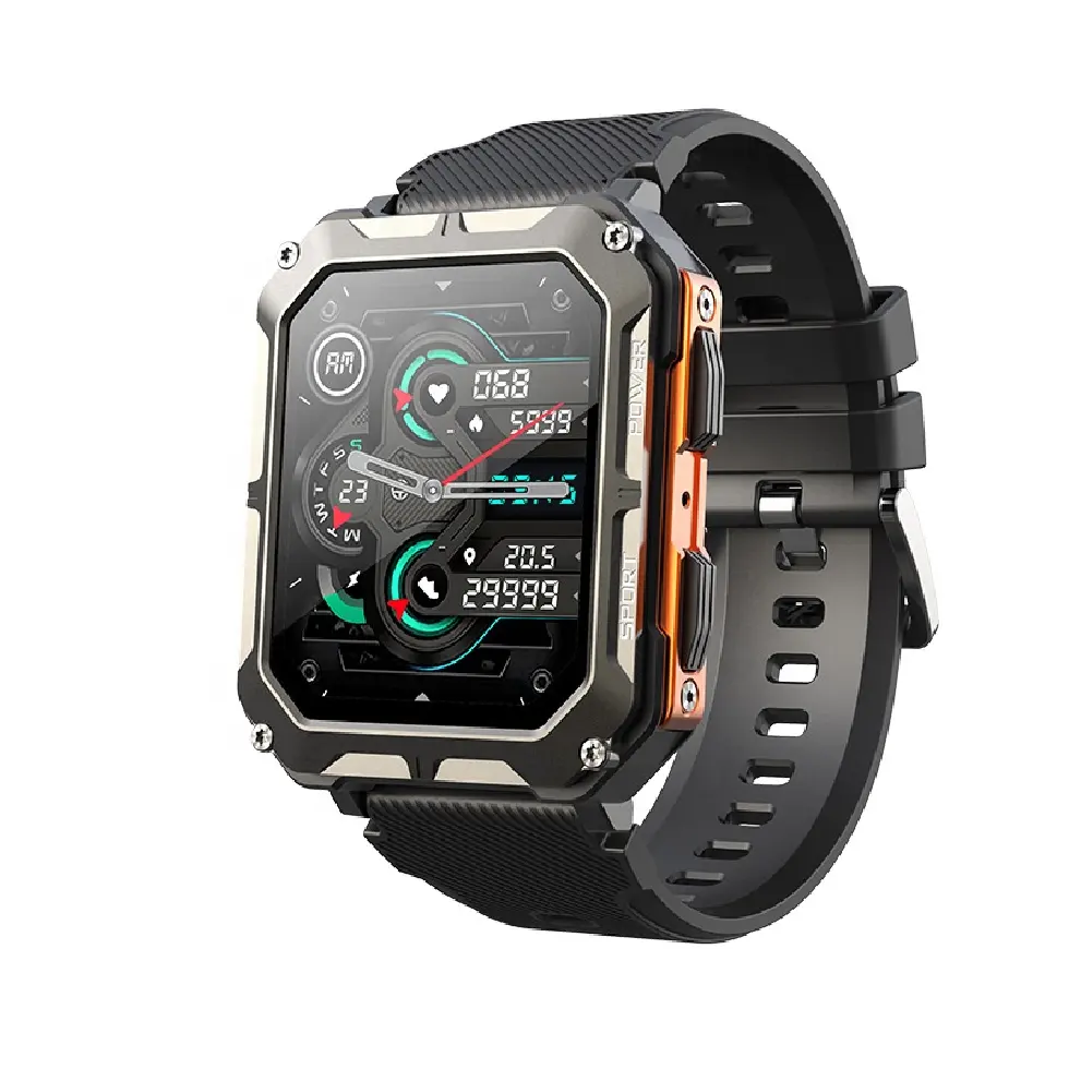 Nueva llegada C20 Pro inteligente 1,83 pulgadas relojes inteligentes para hombres Fitness Tracker multifuncional impermeable al aire libre Smartwatch