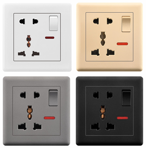 CNBW, alto rendimiento de costo, interruptores y enchufes estándar del Reino Unido, enchufe de pared multifunción de 5 pines, enchufe de interruptor universal con neón