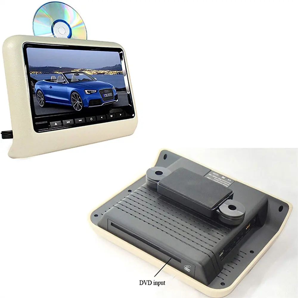 9 inç araba koltuğu geri kafalık radyo MP5 çalar Multimedias desteği USB SD FM uzaktan kumanda DVD OYNATICI monitör