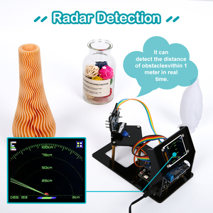 Robot linking Simulation Ultraschall-Radars ensor modul für Arduino DIY Kit 180 "SPI 1,8-Grad-Scan-Detektor mit TFT-Display