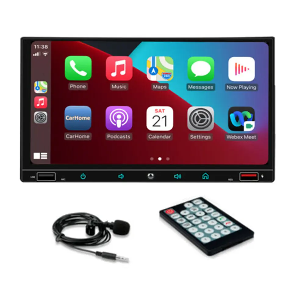 IOS CarplayおよびAndroid Auto PlayMP5ラジオを備えた7 "ダブルディンカーステレオ