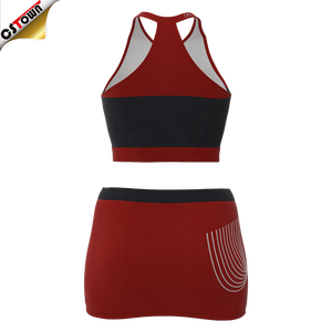 Yüksek kaliteli boya süblimasyon Cheer üniforma kırmızı ve siyah çabuk kuruyan uygulama giymek Cheer - Product Image 4