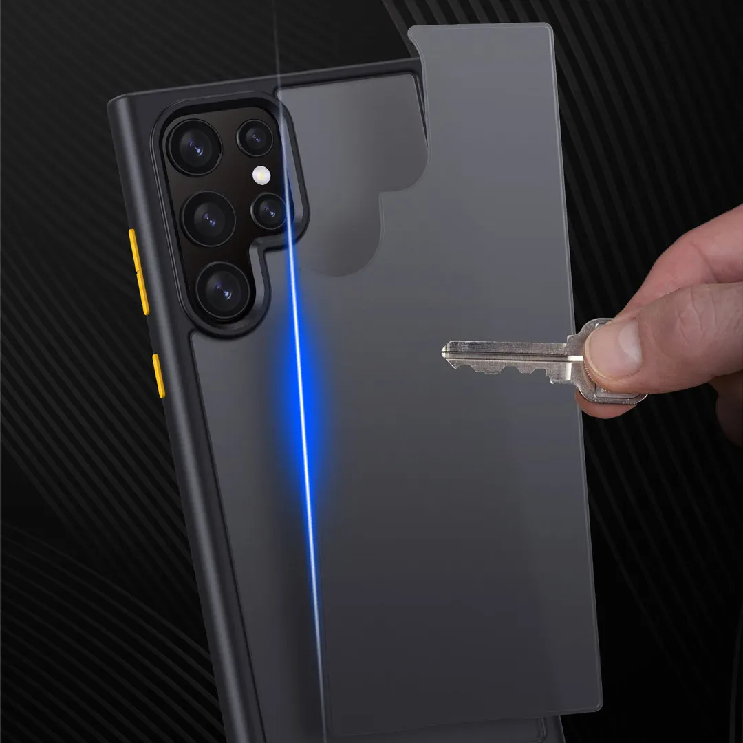 Semi-Clear Matte Hard Back & Soft Edge Slim Funda protectora para teléfono a prueba de golpes para Samsung Galaxy S22 S23 S24 Plus Ultra