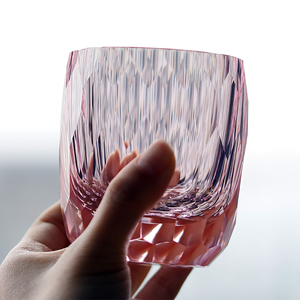 Perakende K9 kristal cam 200ml pembe elmas desen Edo Kiriko cam içme bira viski suyu için su süt PC plastik tipi - Product Image 4