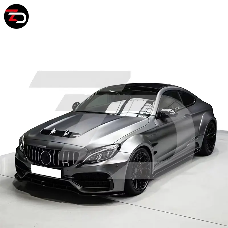 Vendite calde 2016-2019 per Kit carrozzeria stile largo PD per Mercedes classe C W205 coupé C63 C200 C300 paraurti anteriore Spoiler