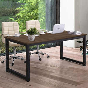 Modern <strong>Custom</strong> Steel and Wood Office Furniture Revolving Staff Study <strong>Computer</strong> <strong>Desk</strong> with Panel Wood Style Direct from Factory - Product Image 1