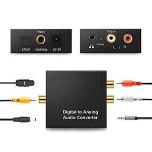 <strong>Digital</strong> to <strong>Analog</strong> Audio <strong>Converter</strong> Decoder Optical Fiber Coaxial Stereo Audio Adapter to RCA Amplifiers USB Cable