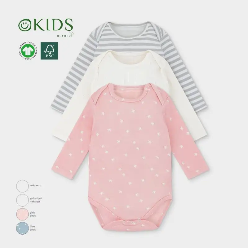 Vestiti per bambini in bambù a maniche lunghe stampati personalizzati tute per bambini in cotone organico