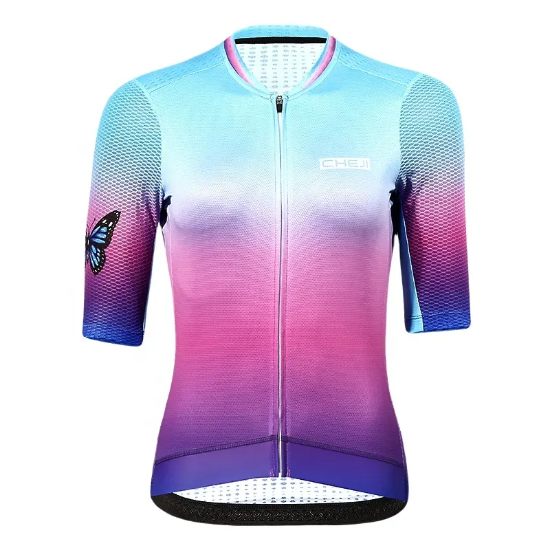 Camisa de bicicleta de diseño personalizado para mujer, uniforme de ciclismo, ropa deportiva, ropa de ciclismo para mujer al por mayor
