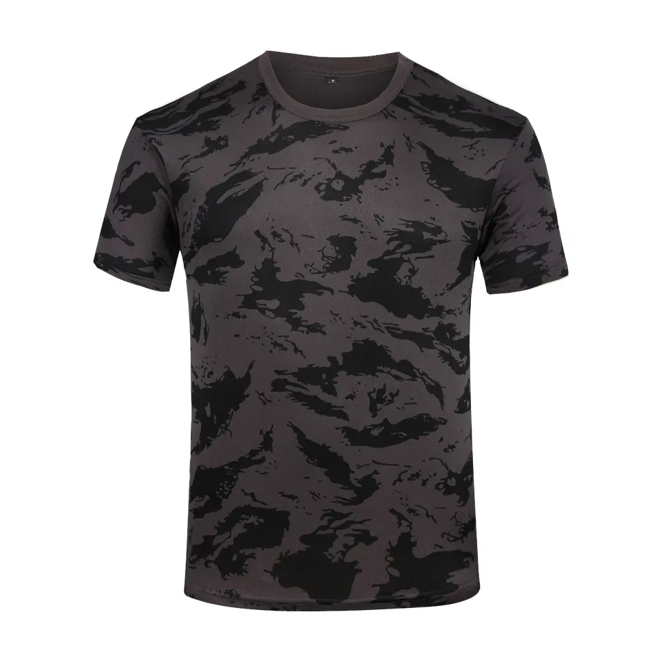 CXXGZ Moda Sportswear Camuflagem Preto T-shirt Atacado Para Treinamento E Atividade Ao Ar Livre camisa