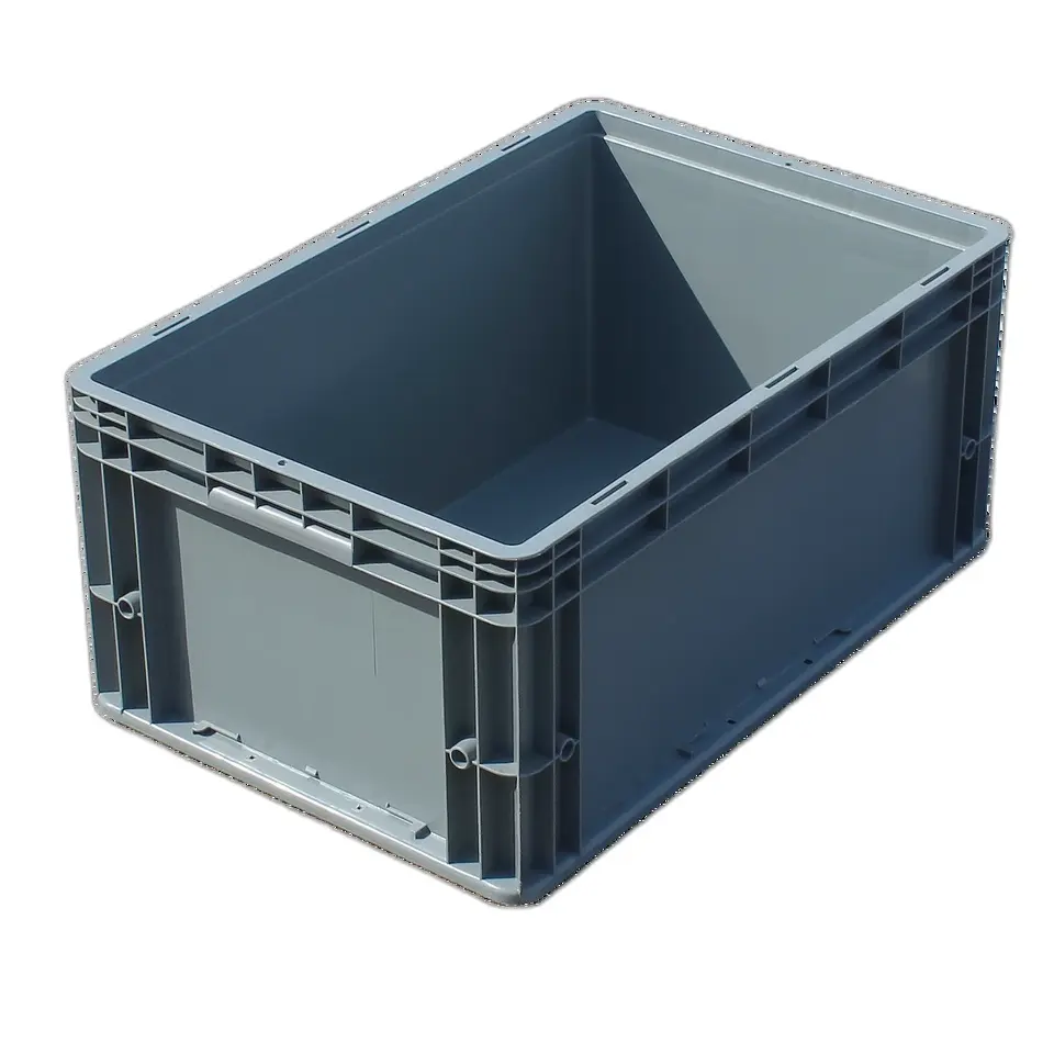 NEXARA Caixas de plástico retangulares empilháveis PP 600-230 para serviço pesado Caixas de logística sólidas duráveis em vários tamanhos cenários diferentes