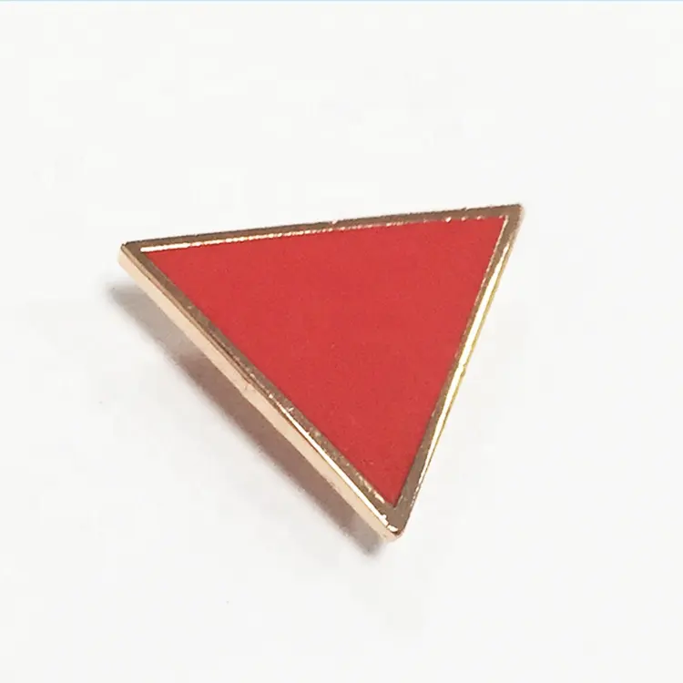 Красная треугольная булавка для лацкана/металлическая эмалированная булавка