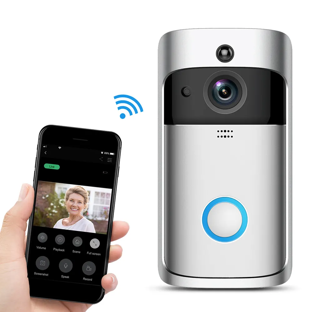 Campainha de vídeo com wi-fi, interfone inteligente, durável, à prova d'água, câmera de vídeo, campainha de segurança inteligente, campainha de vídeo para apartamentos