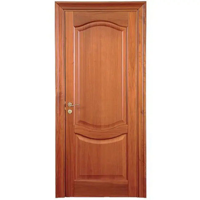 Puerta compuesta de plástico y madera impermeable decorativa, venta al por mayor, superficie de grano de madera, puerta precolgada para dormitorio WPC