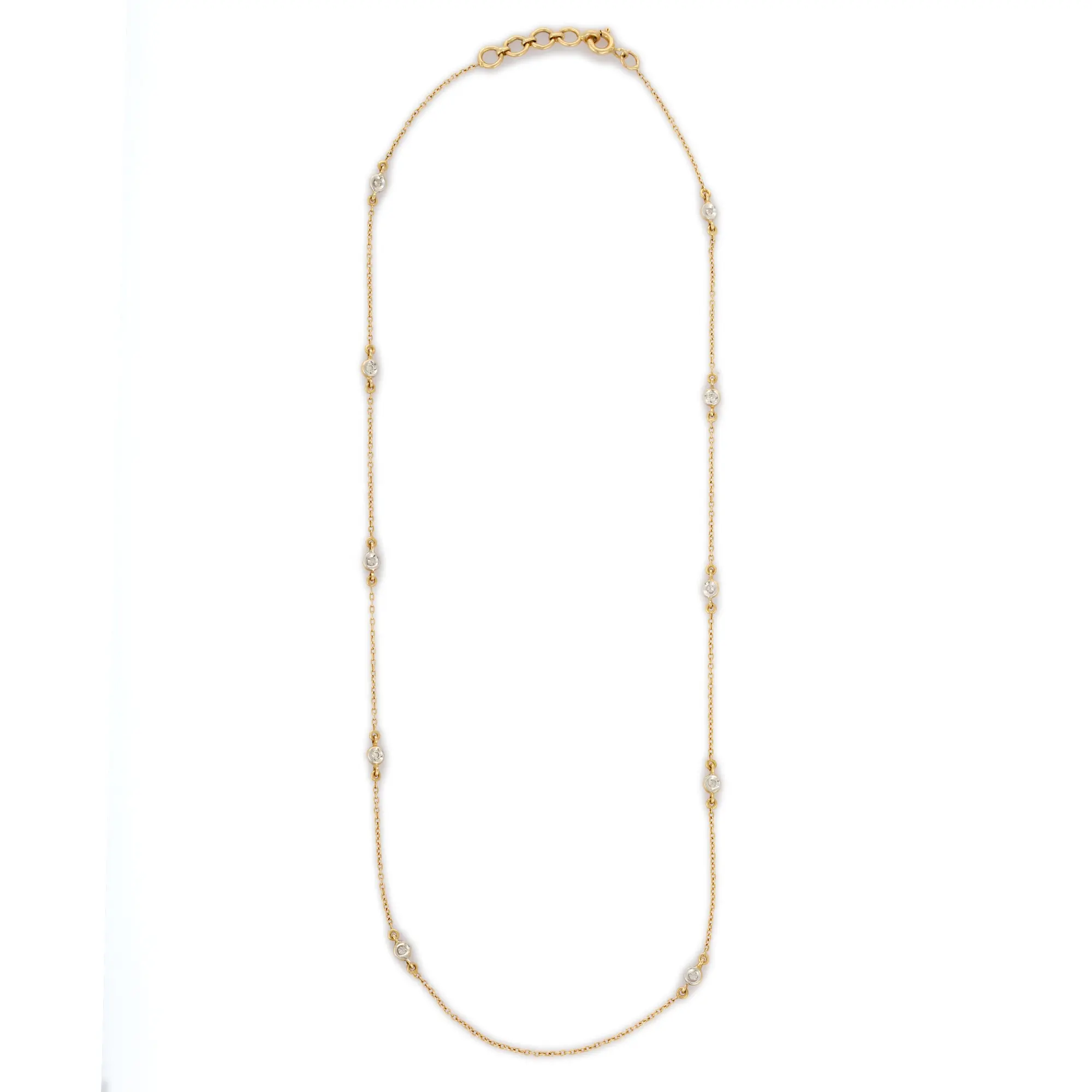 Prodotto più venduto collana di diamanti rotondi naturali di lusso collane in oro giallo 18 carati gioielli regalo di nozze all'ingrosso per gli ospiti