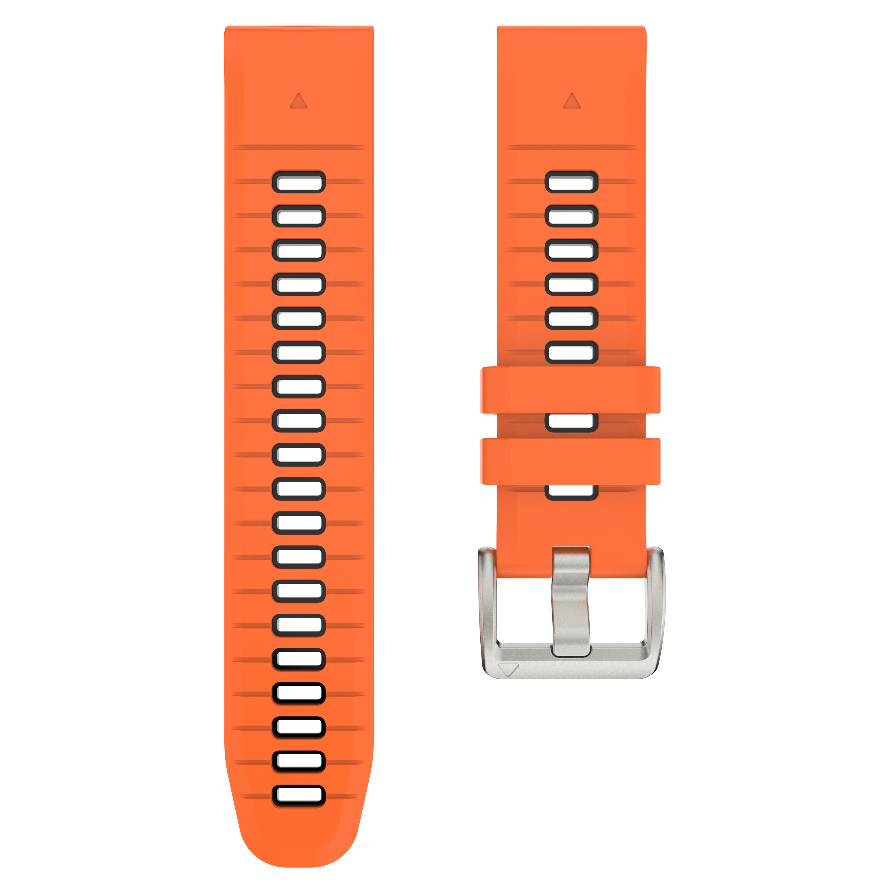 Boucle orange-noir + argent