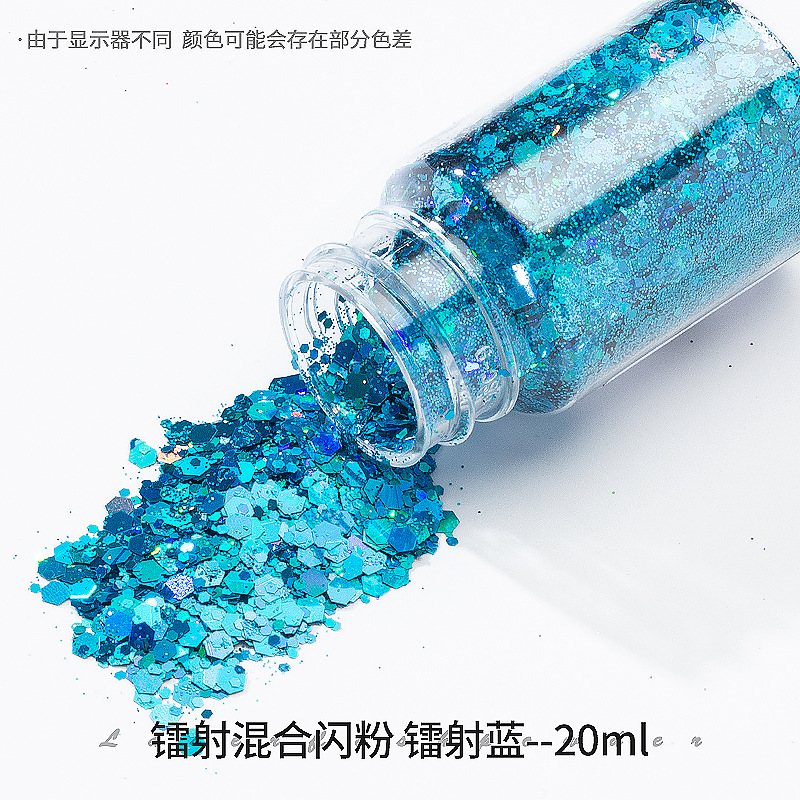 Laser mixte paillettes laser bleu