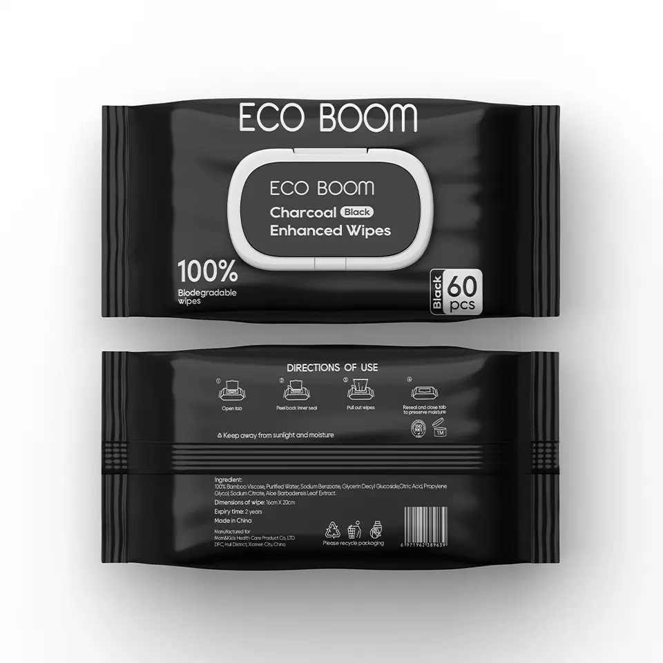 Zapatos de superficie de viscosa ecológica ECO BOOM para maquillaje de mujer, toallita de limpieza de carbón limpio