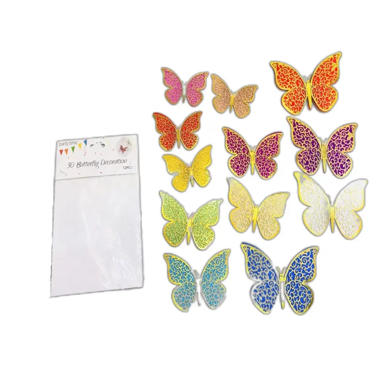 Allinthree 3D Butterfly Wall Decor Stickers carta farfalle decalcomanie da parete per ragazze camera da letto per bambini