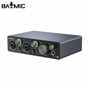 Interfaz de audio profesional X2 mezclador de tarjeta de sonido USB portátil digital para micrófono de 48V Grabación de entrada de línea de instrumentos musicales - Product Image 1