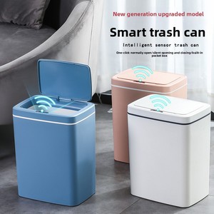 16Lインテリジェントセンサーフリップトップスタンディングゴミ箱カスタムロゴ付きスクエアプラスチック蓋静かな家庭用ギフト用 - Product Image 2