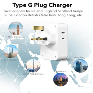 US to UK <strong>Plug</strong> <strong>Adapter</strong>, Type G <strong>Plug</strong> Travel <strong>Adapter</strong> <strong>with</strong> 4 AC Outlets and 3 USB Ports Type C UK Power <strong>Adapter</strong> for USA - Product Image 3