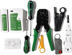 Kit di strumenti di rete per Cat5 Cat5e Cat6, Kit di piegatori per cavi Ethernet portatili con uno strumento di crimpatura Ethernet - Product Image 5