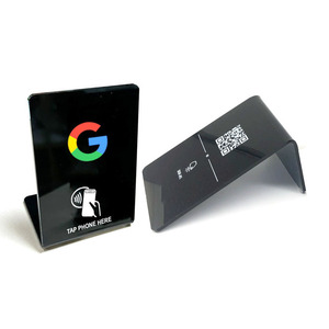 Kunden spezifischer Qr-Code 13,56 MHz Nfc Google Review Acryl ständer Berührungs lose NFC-Anzeige zum Scannen für Google Review Menüst änder - Product Image 5