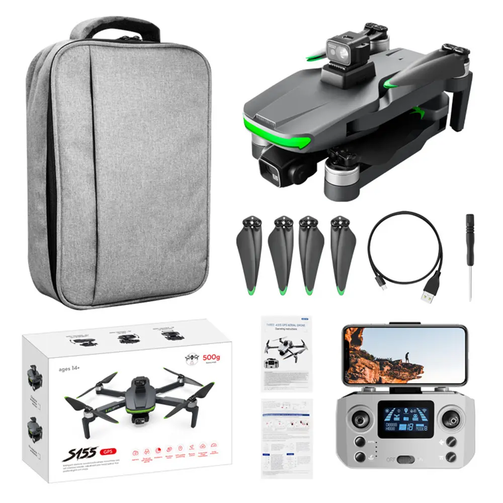 S155 GPS RC Drone 2.5K HD doppia fotocamera con elicottero per evitare ostacoli Profesional Brushless Dron Bearing 500g RC aereo giocattoli