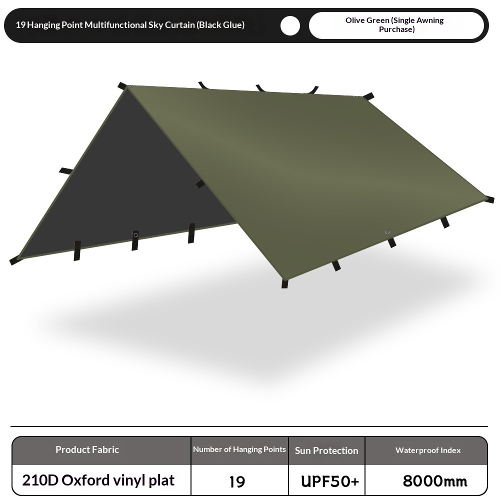 Tente simple vert olive en tissu Oxford 210D