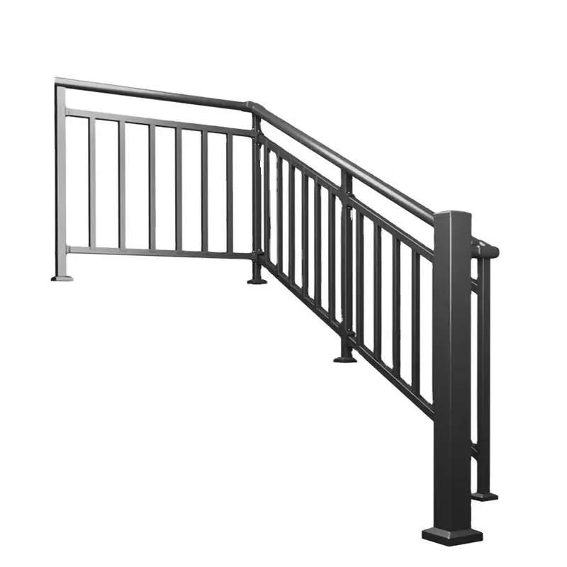 Escalera de balcón personalizada de lujo para exteriores, barra plana de hierro forjado, pasamanos de escalera, pasamanos exterior de hierro forjado, pasamanos más barato