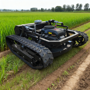 เครื่องตัดหญ้าอัตโนมัติแบบขับเคลื่อนด้วยตัวเอง 190 ซีซี สำหรับงานอุตสาหกรรม แบบออฟโรด ทรงรถถัง กันลื่น ใช้ระบบไฮบริดน้ำมัน-ไฟฟ้า ใช้งานได้ 8 ชั่วโมง รับประกัน 2 ปี ความสูงตัด 20 มม. - Product Image 5