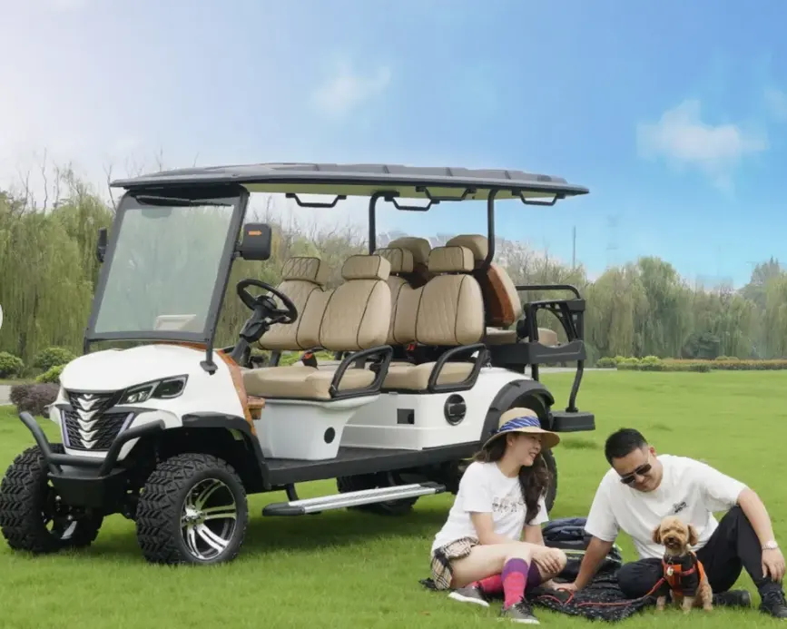 Geavanceerde Motortechnologie En Sterke Power Street Legal Zwart Beste Prijs 6 Seater 4wd Elektrische Golfkarretjes