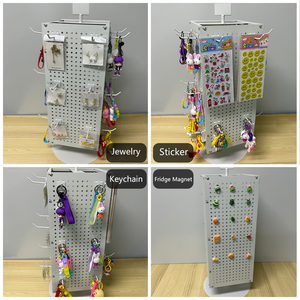 4-seitiges Metallspinn-Pegboard-Display mit Haken für Schlüsselbund-Kühlschrank magneten - Product Image 6